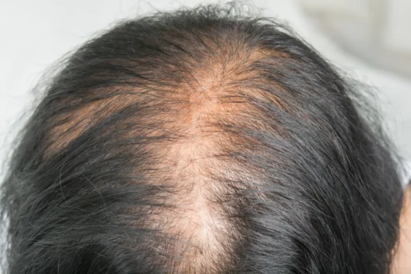 midline part hair loss male